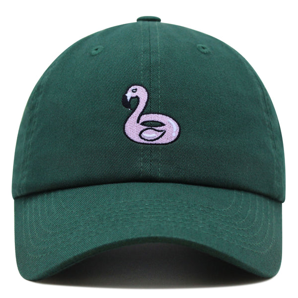 Flamingo Pool Float Premium Dad Hat Embroidered Baseball Cap Water Toy