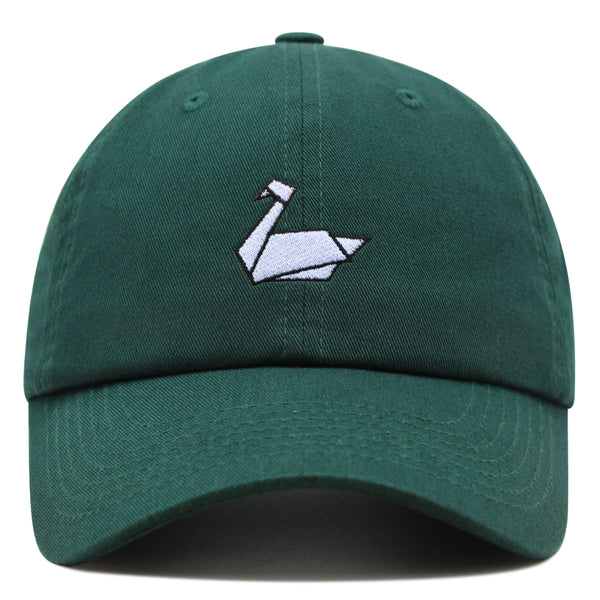 Paper Swan Premium Dad Hat Embroidered Baseball Cap Origami