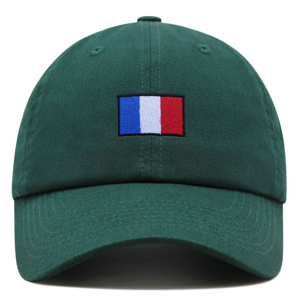 France Flag Premium Dad Hat Embroidered Cotton Baseball Cap Soccer