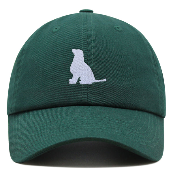 Golden Retriever Silhouette Premium Dad Hat Embroidered Cotton Baseball Cap Outline