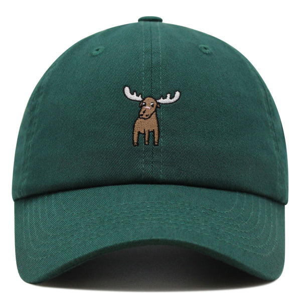 Cute Moose Premium Dad Hat Embroidered Cotton Baseball Cap Animal