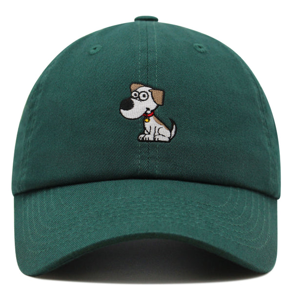 Dog with Red Collar Premium Dad Hat Embroidered Cotton Baseball Cap Cartoon Puppy