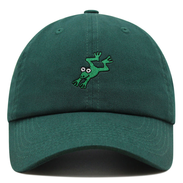 Frog Jumping Premium Dad Hat Embroidered Cotton Baseball Cap Funny Cute