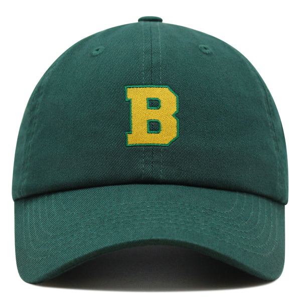 Initial B College Letter Premium Dad Hat Embroidered Cotton Baseball Cap Yellow Alphabet