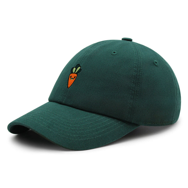 Smiling Carrot Premium Dad Hat Embroidered Baseball Cap Vegetable Vegan