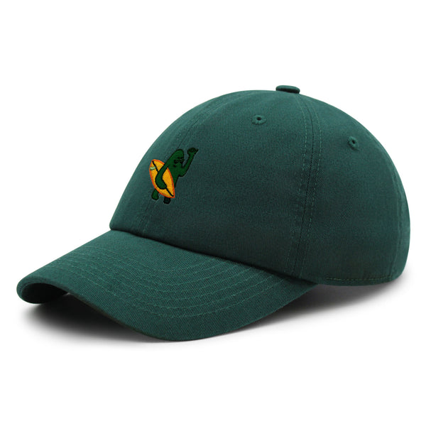 Hola Premium Dad Hat Embroidered Baseball Cap Surfing Green