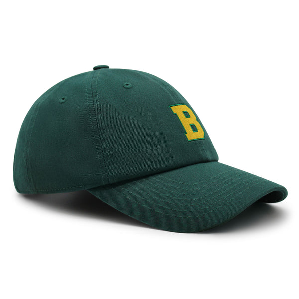 Initial B College Letter Premium Dad Hat Embroidered Cotton Baseball Cap Yellow Alphabet