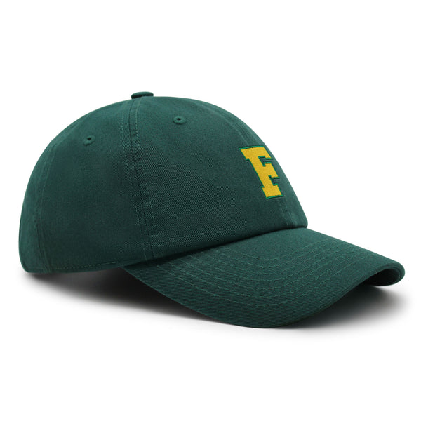 Initial F College Letter Premium Dad Hat Embroidered Cotton Baseball Cap Yellow Alphabet