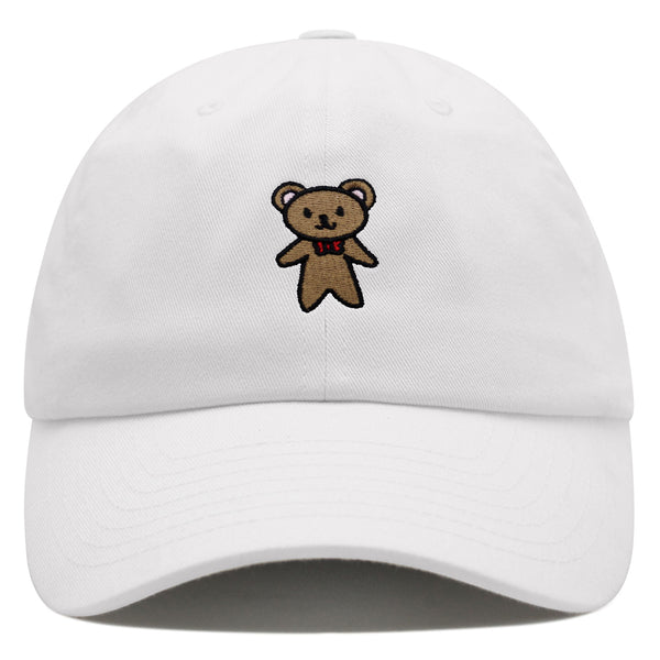 Teddy Bear Premium Dad Hat Embroidered Baseball Cap Ribbon Brown