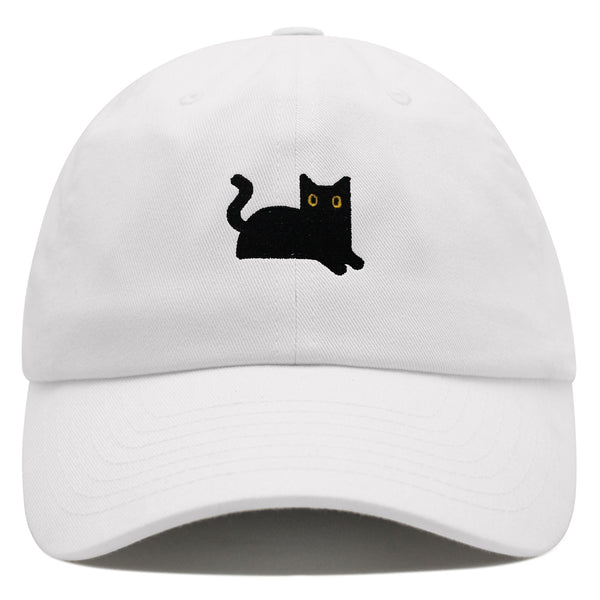 Black Cat Premium Dad Hat Embroidered Baseball Cap Cat Mom