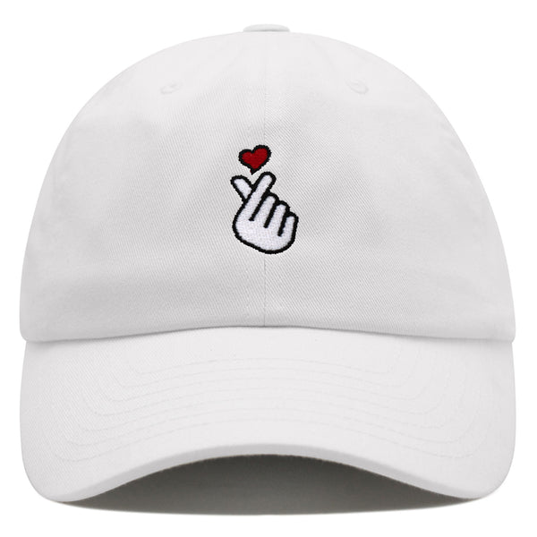 Korean Heart Finger Premium Dad Hat Embroidered Baseball Cap Korea Sign