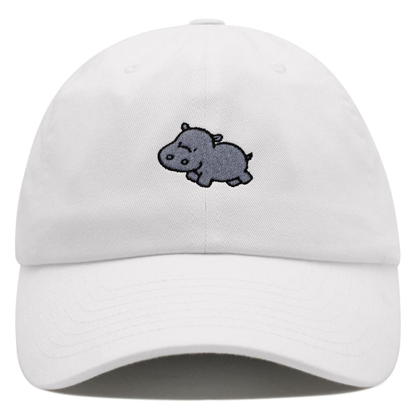 Cute Hippo Premium Dad Hat Embroidered Baseball Cap Hippopotamus Zoo