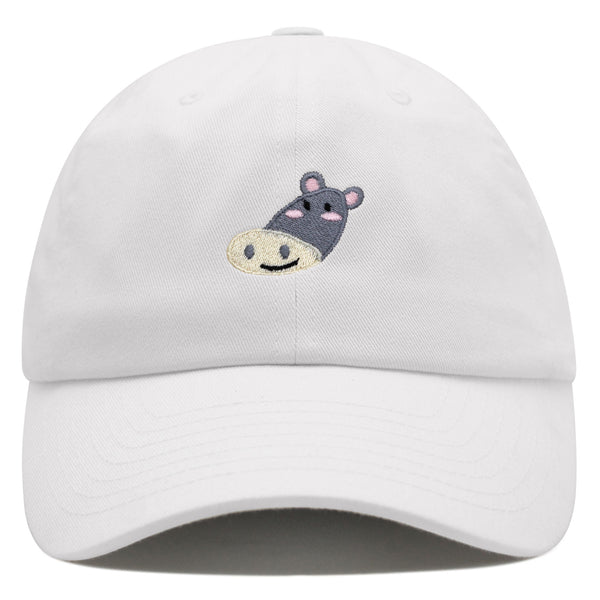 Cute Hippo Face Premium Dad Hat Embroidered Baseball Cap Zoo Hippopotamus