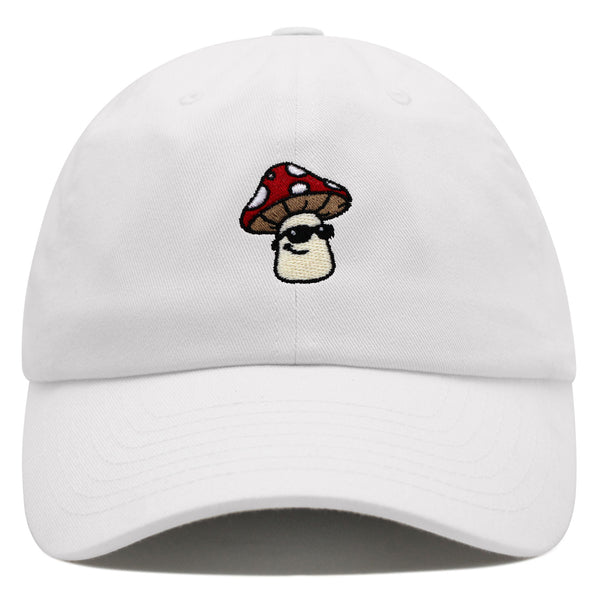 Mushroom with Sunglasses Premium Dad Hat Embroidered Baseball Cap Cool Funny