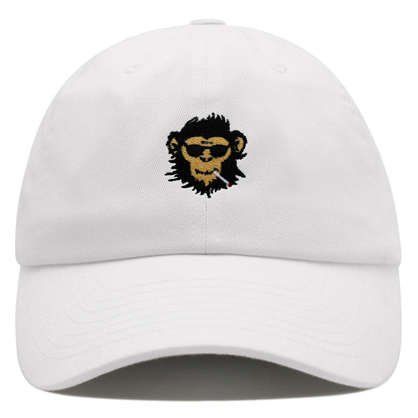 Smoking Monkey Premium Dad Hat Embroidered Baseball Cap Wild Animal Funny