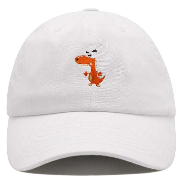 Funny Orange Dinosaur Premium Dad Hat Embroidered Baseball Cap  Funny Dino