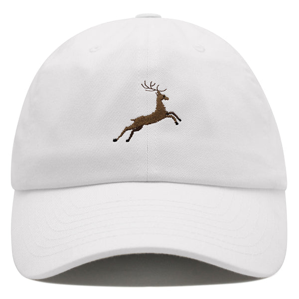 Deer Premium Dad Hat Embroidered Baseball Cap Hunting Jumping