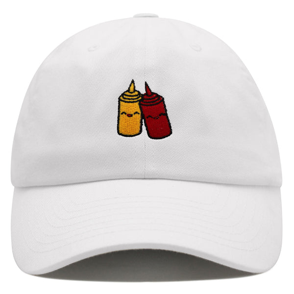 Ketchup and Mustard Premium Dad Hat Embroidered Baseball Cap Foodie Sauces Ketchut Mustard