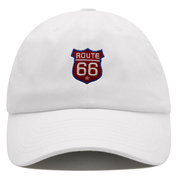 Route 66 Premium Dad Hat Embroidered Baseball Cap Roadtrip Highway 66