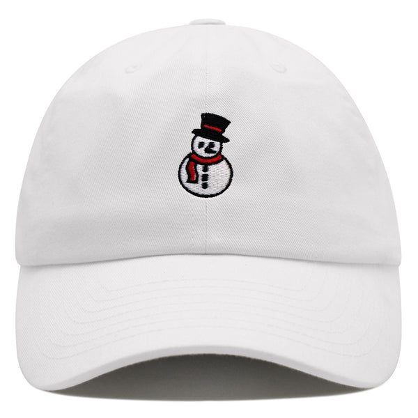 Snowman Premium Dad Hat Embroidered Baseball Cap Winter Christmas