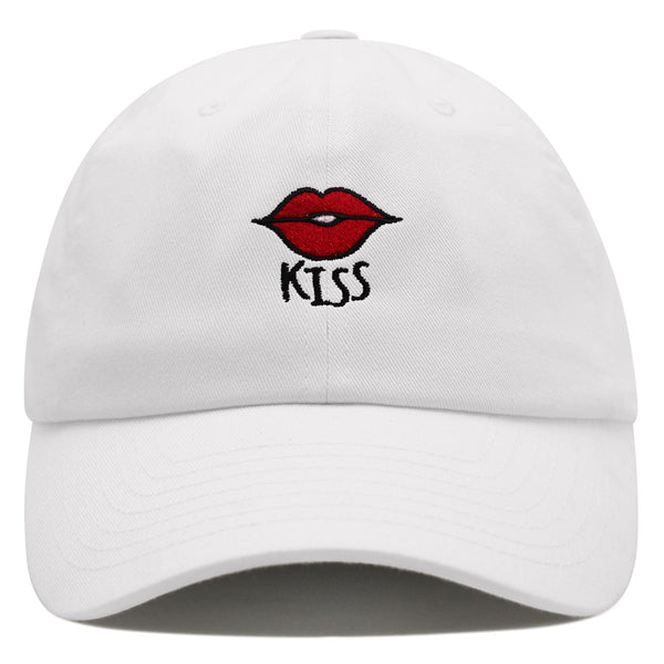 Kiss Lips Premium Dad Hat Embroidered Baseball Cap Love Red