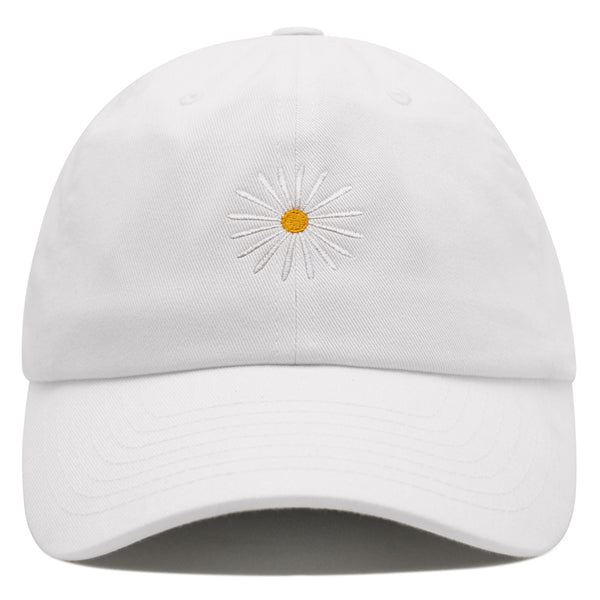 Daisy Premium Dad Hat Embroidered Baseball Cap Flower White