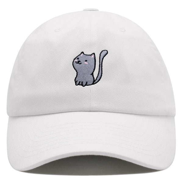 Meow Premium Dad Hat Embroidered Baseball Cap Cat Kitty