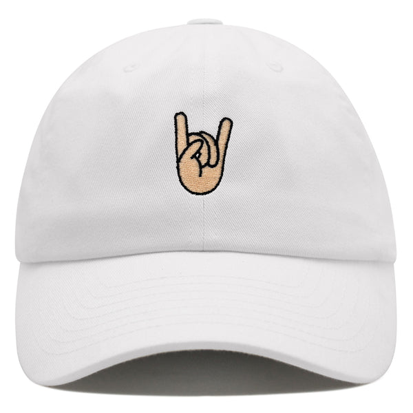 Rock and Roll Premium Dad Hat Embroidered Baseball Cap Hand Sign Peace