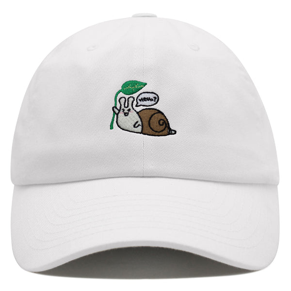 Hello Snail Premium Dad Hat Embroidered Baseball Cap Cute Character