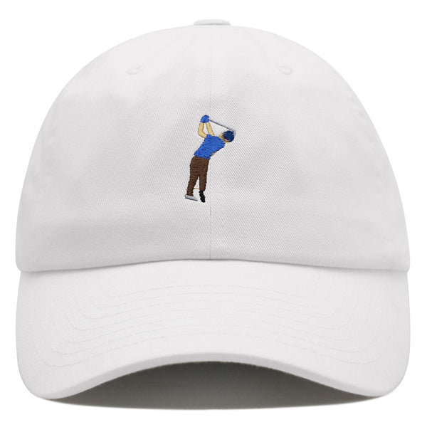 Golfer Premium Dad Hat Embroidered Baseball Cap Gold Swing