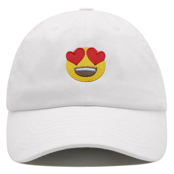 Heart Eyes Emoji Premium Dad Hat Embroidered Baseball Cap Romantic Love