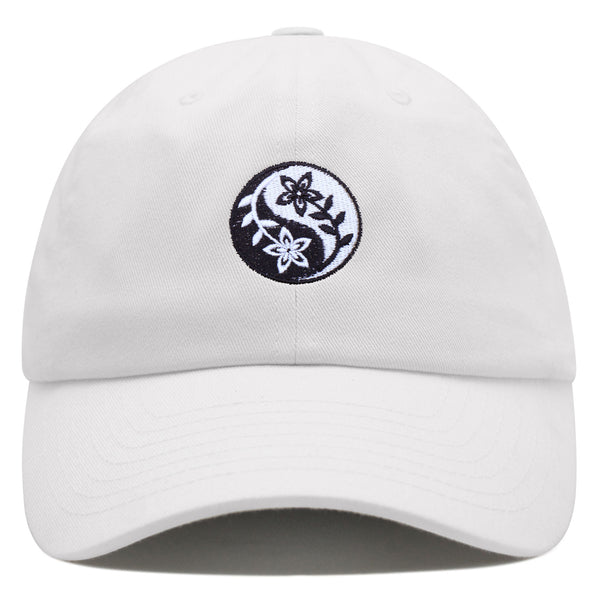 Flower Ying Yang Premium Dad Hat Embroidered Cotton Baseball Cap Symbol