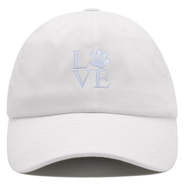 Love Paw Premium Dad Hat Embroidered Cotton Baseball Cap Love Sign
