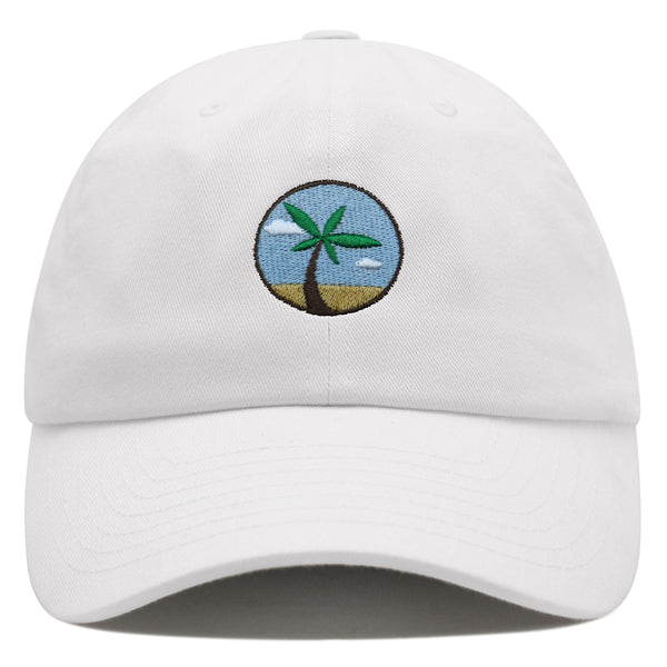 Oasis Palm Tree Premium Dad Hat Embroidered Cotton Baseball Cap