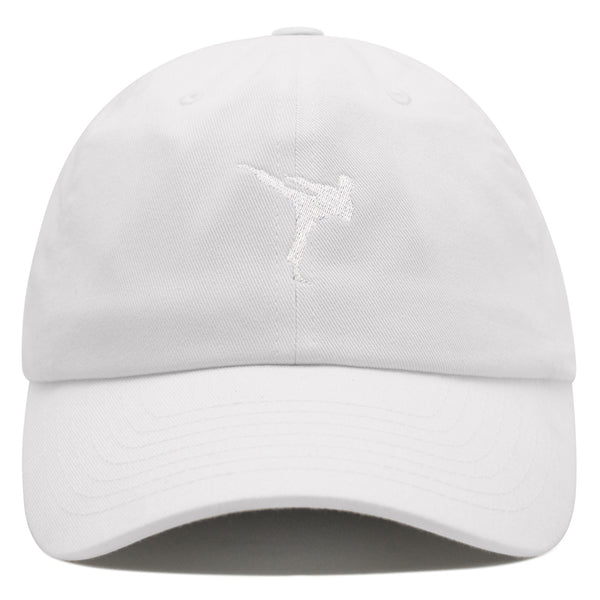 Martial Art Silhouette Premium Dad Hat Embroidered Cotton Baseball Cap Tae Kwon Do