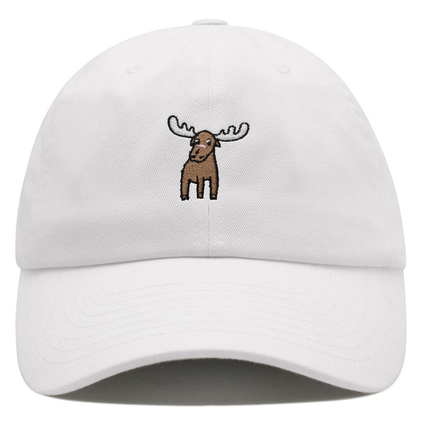 Cute Moose Premium Dad Hat Embroidered Cotton Baseball Cap Animal