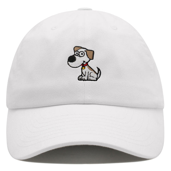 Dog with Red Collar Premium Dad Hat Embroidered Cotton Baseball Cap Cartoon Puppy