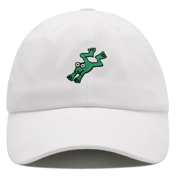 Frog Jumping Premium Dad Hat Embroidered Cotton Baseball Cap Funny Cute