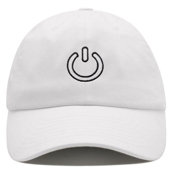 Power Button Premium Dad Hat Embroidered Cotton Baseball Cap On Off Switch