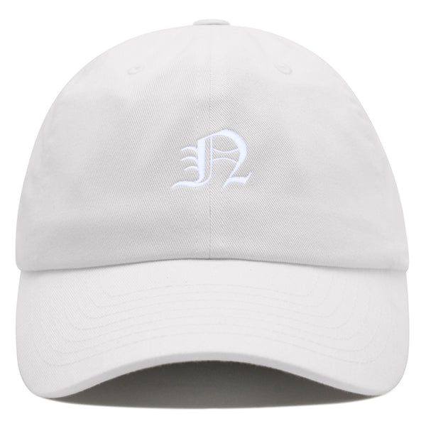 Old English Letter N Premium Dad Hat Embroidered Cotton Baseball Cap English Alphabet