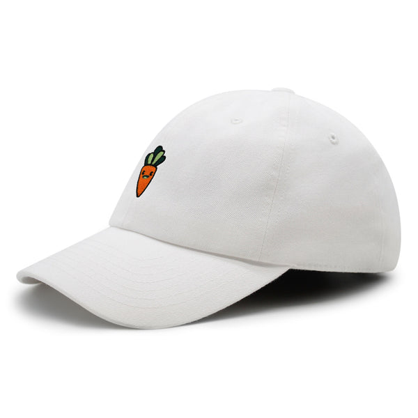 Smiling Carrot Premium Dad Hat Embroidered Baseball Cap Vegetable Vegan