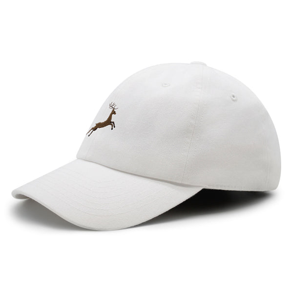 Deer Premium Dad Hat Embroidered Baseball Cap Hunting Jumping