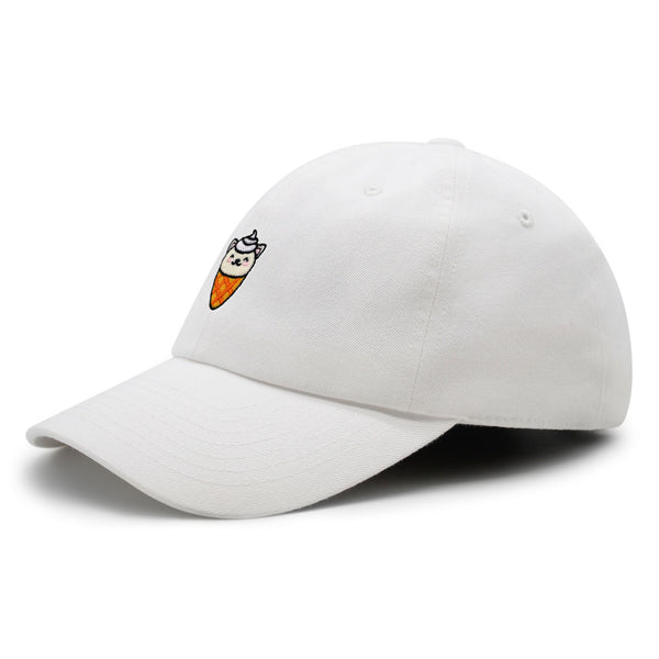 Ice Cream Cat Premium Dad Hat Embroidered Baseball Cap Ice Cream Foodie