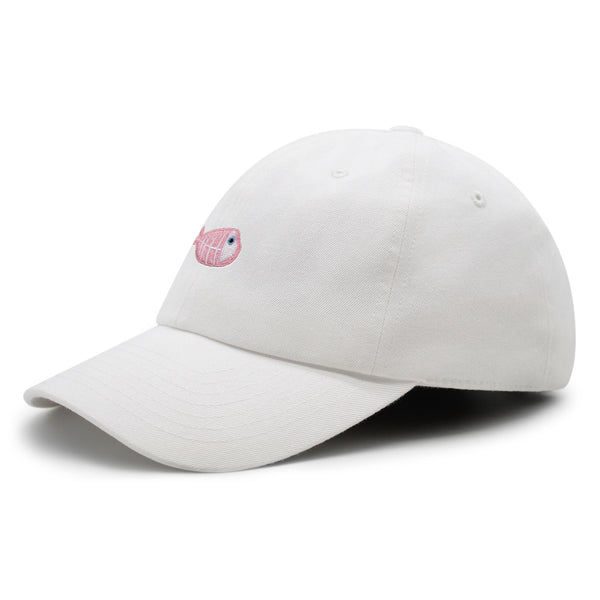 Fishbone Premium Dad Hat Embroidered Baseball Cap Pink Bone