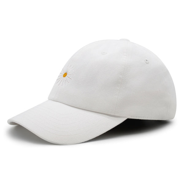 Daisy Premium Dad Hat Embroidered Baseball Cap Flower White