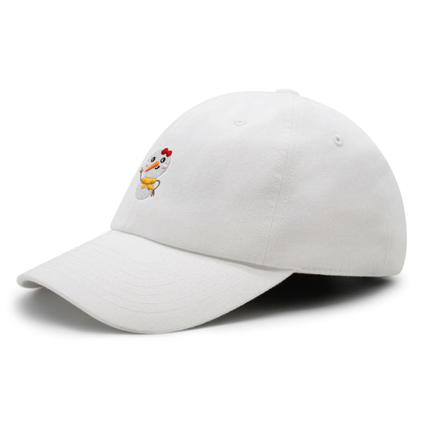 Snowman Premium Dad Hat Embroidered Baseball Cap Winter Snow