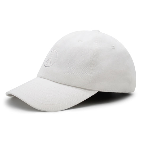 Peace Symbol Premium Dad Hat Embroidered Cotton Baseball Cap White