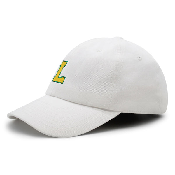 Initial L College Letter Premium Dad Hat Embroidered Cotton Baseball Cap Yellow Alphabet