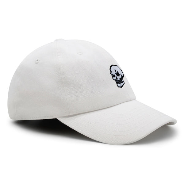 Skull Side View Premium Dad Hat Embroidered Baseball Cap Grunge