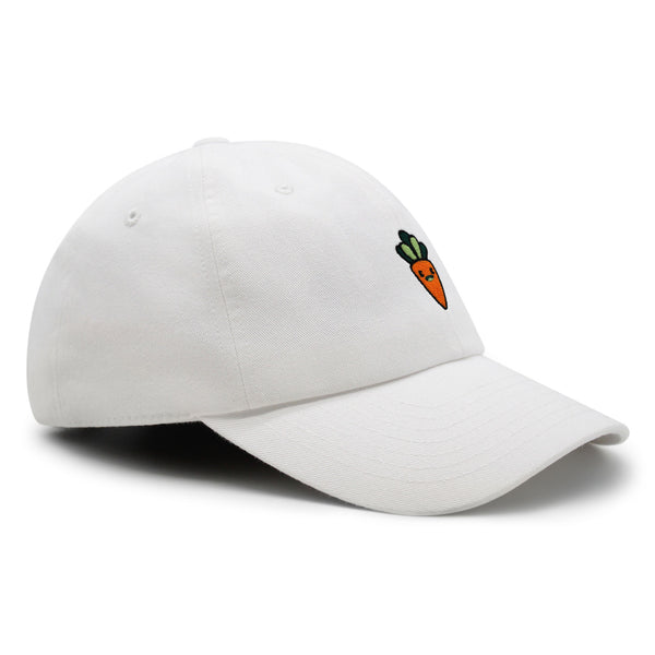 Smiling Carrot Premium Dad Hat Embroidered Baseball Cap Vegetable Vegan